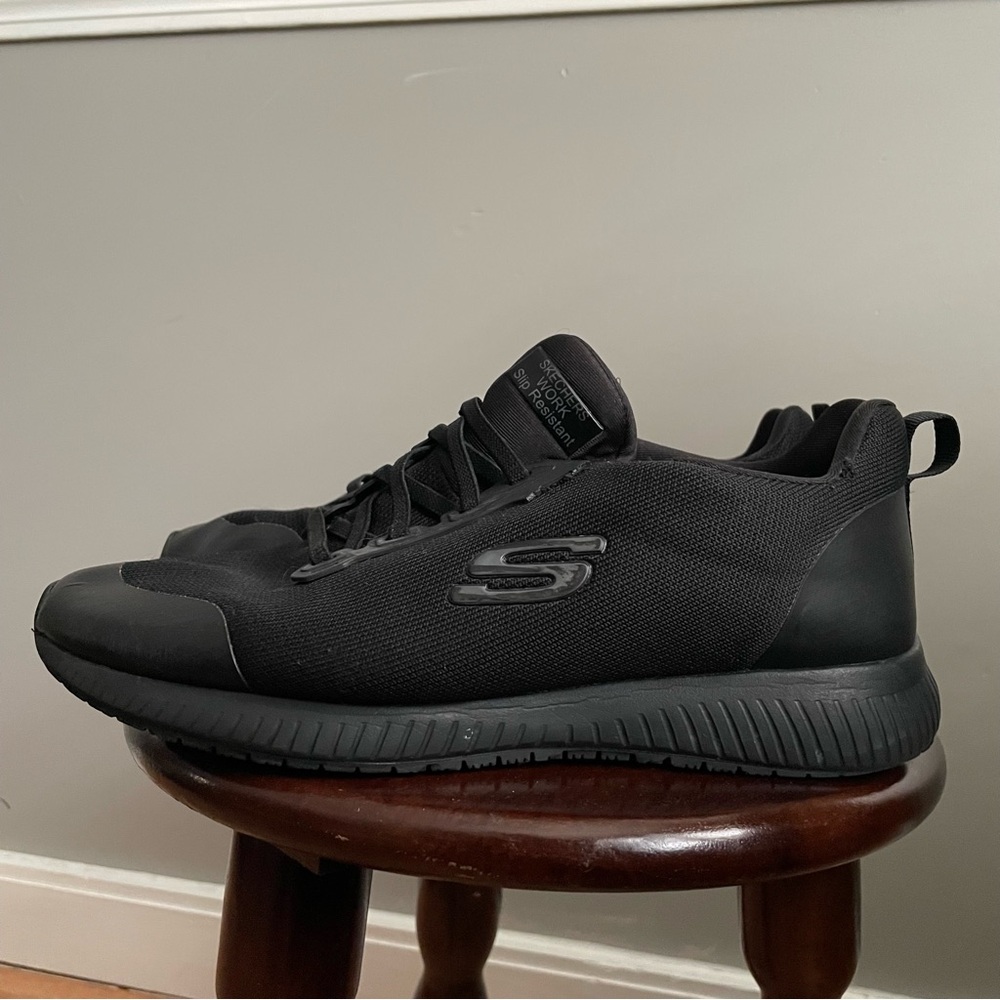 Skechers Work Squad SR Slip Resistant Work Sneakers Tennis Shoes Black Size 10